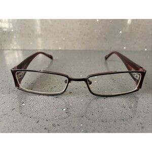 MIZYAKE Japan 4911 Brown Burgundy Red Half Rim Eyeglasses Frames ONLY